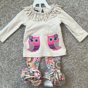 Mud pie baby girl fall owl set